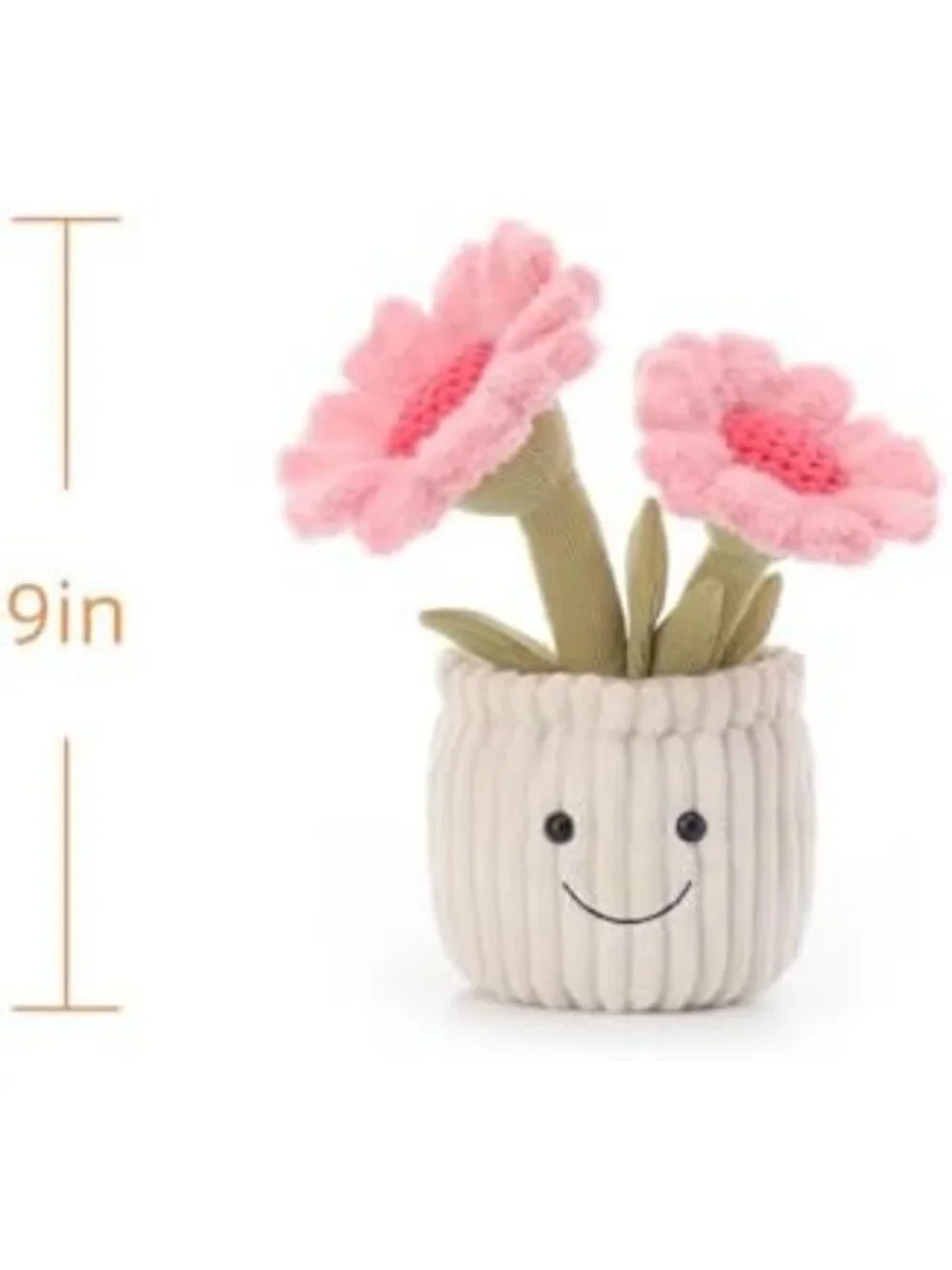Soft Pink Plush Sunflower Plant Toy | 9'' Stuffed Apricot Lamb Decor